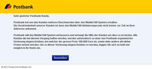 Wichtige Mitteilung Zum Online Banking Onlinewarnungen