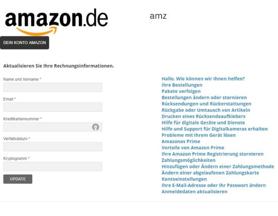 Betrug Ihr Amazon Konto Muss Schnell Aktualisiert Werden Da Gerade Ein Verdachtiges Problem Gemeldet Wurde