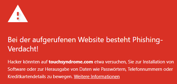 touchsyndrome.com phishing-warnung 30.6.2021