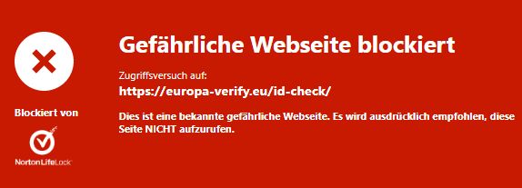 europa-verify.eu... warnung norton 6.11.2021