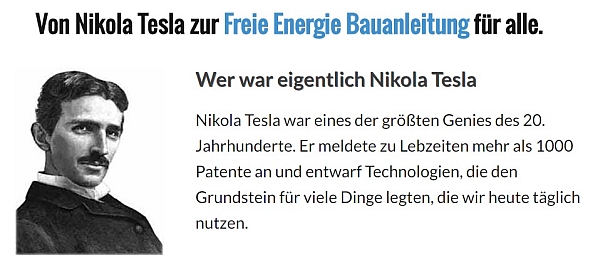 Freie nikola maschine tesla energie Freie Energie